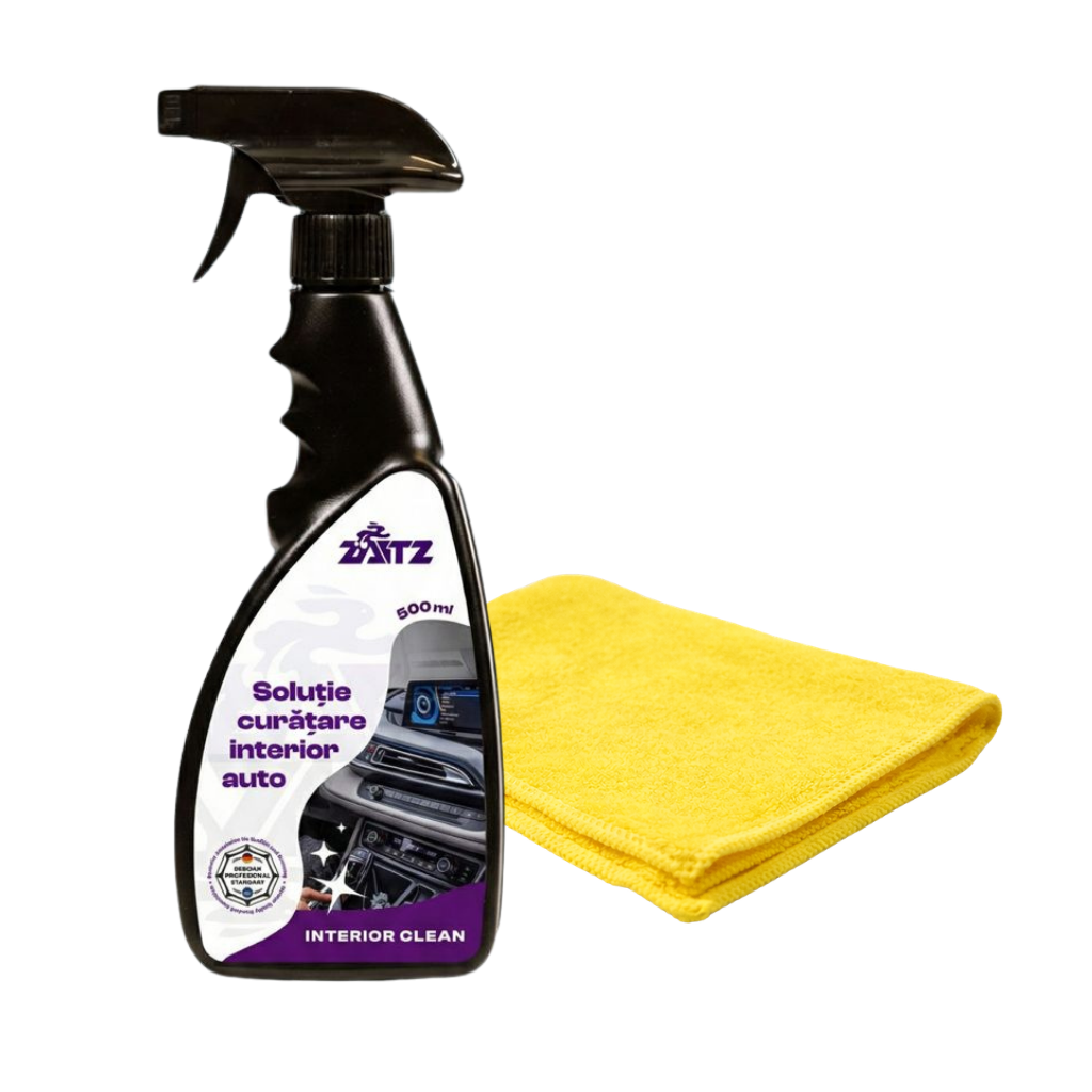 Soluție ZAITZ Interior Clean și lavetă galbenă pentru interiorul auto