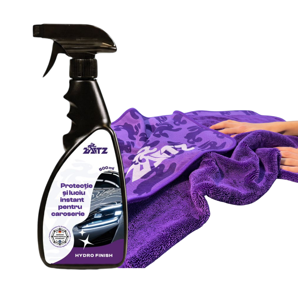 Kit ZAITZ pentru exterior, cu Hydro Finish și prosop mov din microfibră